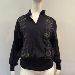 Escada by Margaretha Ley Wool Embroidered Floral Sweater